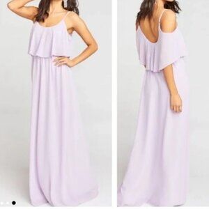 Show Me Your Mumu Caitlin Ruffle Maxi Dress Lavender Purple Size XS